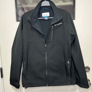 Columbia Softshell Jacket Men’s Large Black Full Zip Windbreaker